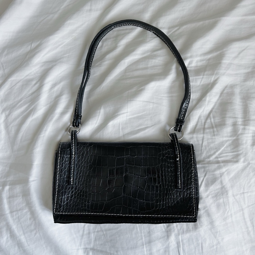 バッグ Roen leather west shoulderbag crocodile Nine West Brown Crocodile Embossed Shoulder Bag Chain Accents Hobo